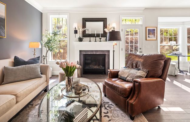 Fireplace, Interior, Living room, Wood Texture Flooring