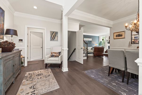 Chandelier, Interior, Recessed Lighting, Wood Texture Flooring
