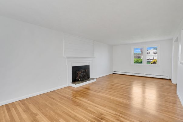 Empty room, Fireplace, Interior, Wood Texture Flooring