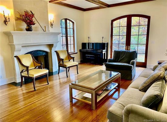 Fireplace, Interior, Living room, Piano, Wood Texture Flooring