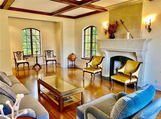 Fireplace, Interior, Living room, Wooden Beams, Wood Texture Flooring