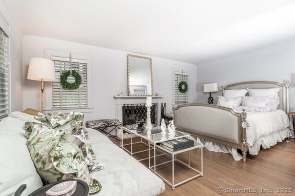 Bedroom, Fireplace, Interior, Living room, Wood Texture Flooring