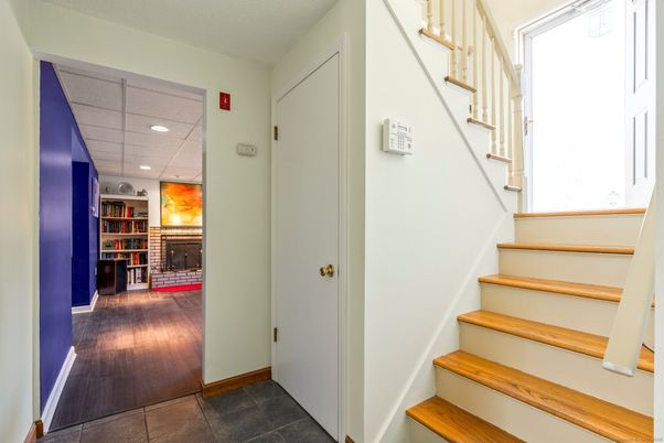 Fireplace, Interior, Recessed Lighting, Wood Texture Flooring