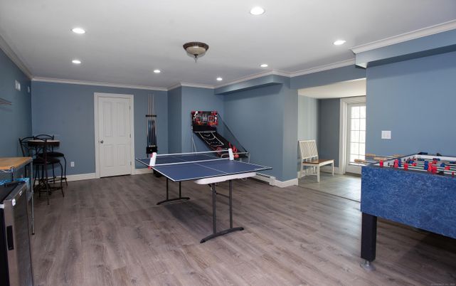 Game Room, Interior, Recessed Lighting, Wood Texture Flooring