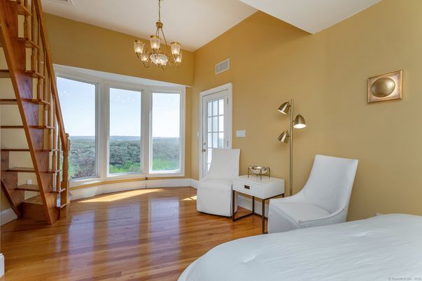 Bedroom, Chandelier, Interior, Wood Texture Flooring