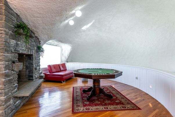 Game Room, Interior, Stone Walls, Wood Texture Flooring