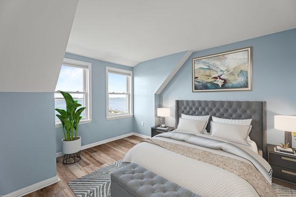 Bedroom, Interior, Water, Wood Texture Flooring