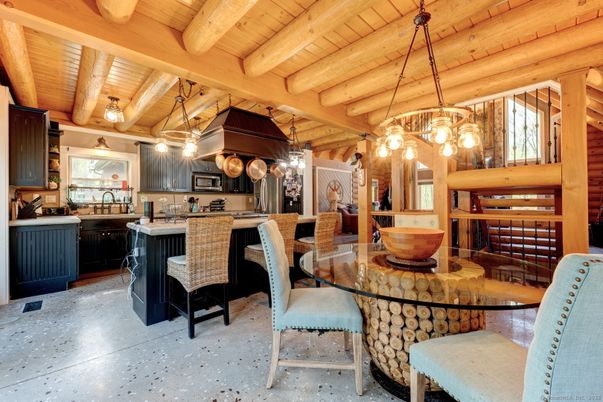 Dining room, Interior, Kitchen, Pendant Lights, Wooden Beams, Wooden Ceilings