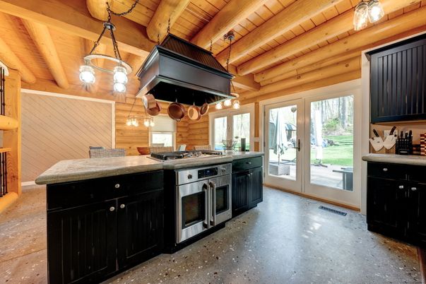 Interior, Kitchen, Pendant Lights, Wooden Beams, Wooden Ceilings, Wooden Walls