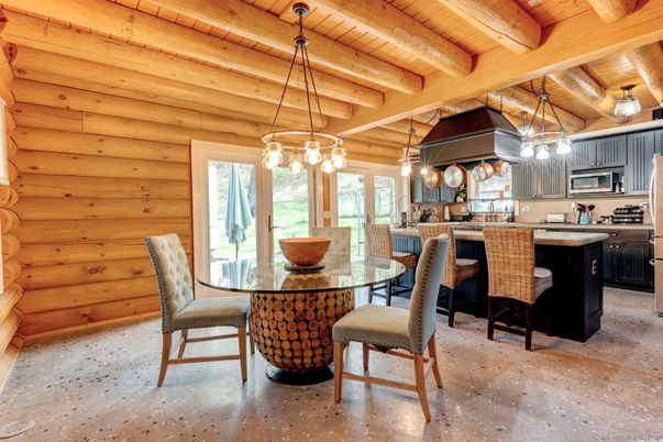 Dining room, Interior, Kitchen, Pendant Lights, Wooden Beams, Wooden Ceilings, Wooden Walls