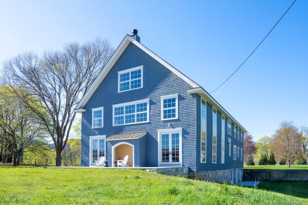 Backyard, Exterior, Facade, Brick Traditional