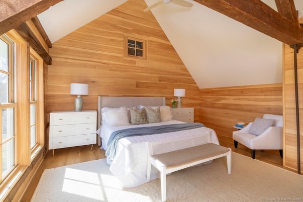 Bedroom, Interior, Wood Texture Flooring, Wooden Walls