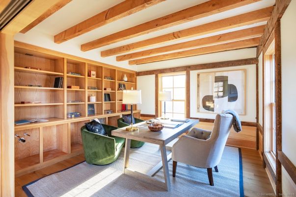 Home Office, Interior, Wooden Beams, Wood Texture Flooring