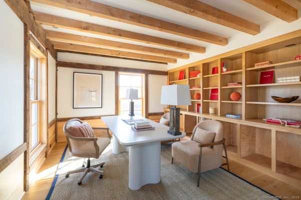 Home Office, Interior, Wooden Beams, Wood Texture Flooring
