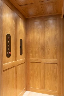 Elevator, Interior, Wooden Ceilings, Wooden Walls