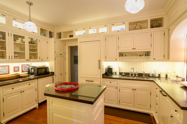 Interior, Kitchen, Pendant Lights, Wood Texture Flooring