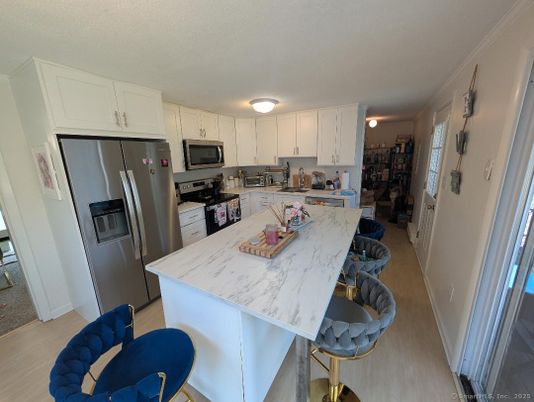 Interior, Kitchen, Stainless Steel Appliances, Wood Texture Flooring