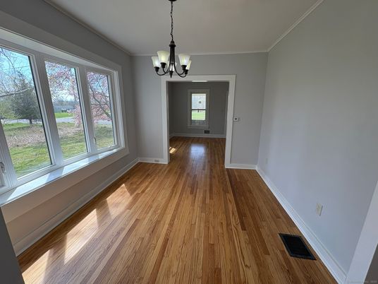 Chandelier, Empty room, Interior, Wood Texture Flooring
