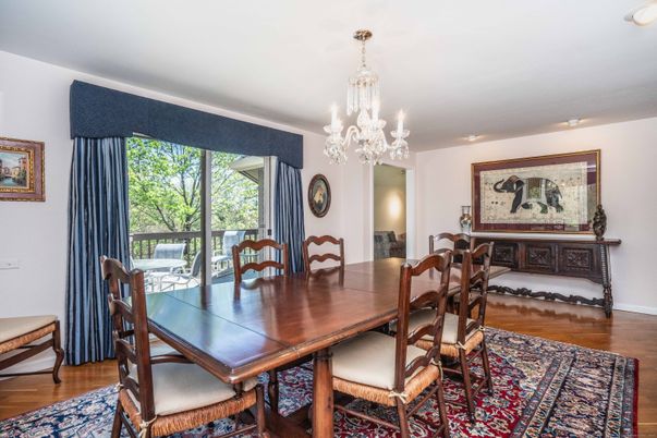 Chandelier, Dining room, Interior, Wood Texture Flooring