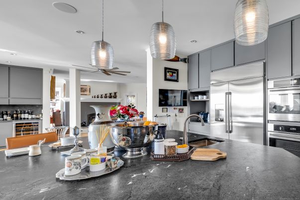 Interior, Kitchen, Pendant Lights, Recessed Lighting, Stainless Steel Appliances