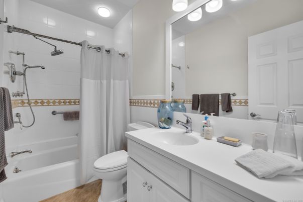 Bathroom, Dual Sink Vanities, Interior, Wood Texture Flooring