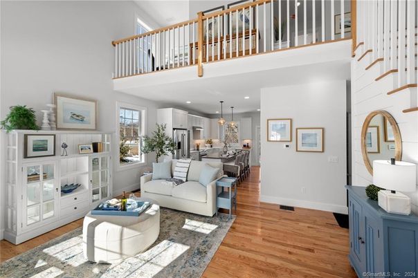 Dining room, Interior, Kitchen, Living room, Pendant Lights, Recessed Lighting, Stainless Steel Appliances, Wood Texture Flooring