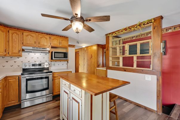 Interior, Kitchen, Stainless Steel Appliances, Wood Texture Flooring