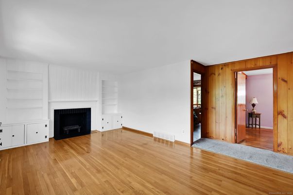 Empty room, Fireplace, Interior, Wood Texture Flooring, Wooden Walls