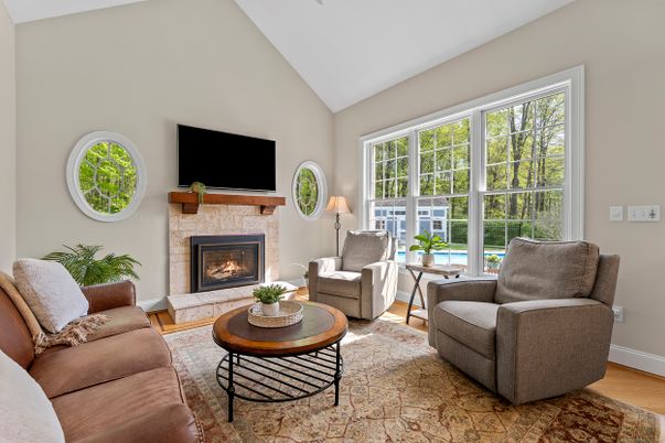 Fireplace, Interior, Living room, Wood Texture Flooring