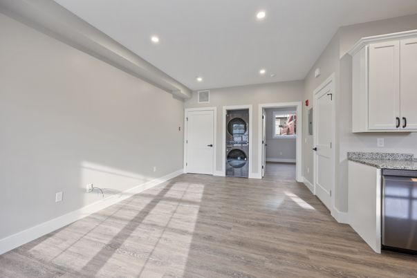 Interior, Recessed Lighting, Washer, Wood Texture Flooring