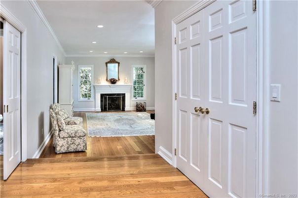 Fireplace, Interior, Recessed Lighting, Wood Texture Flooring