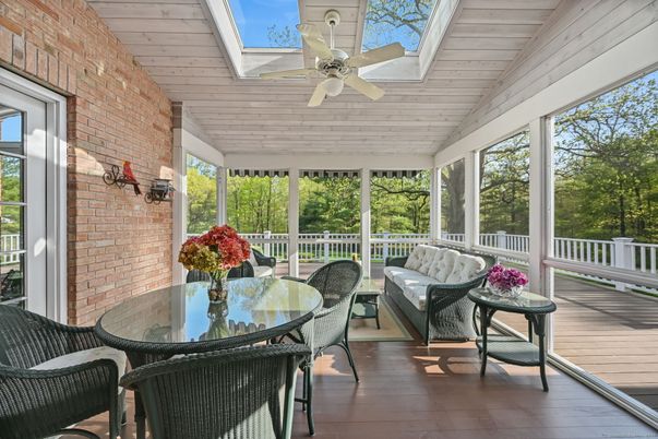 Interior, Stone Walls, Sun Room, Wooden Ceilings, Wood Texture Flooring