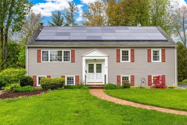Exterior, Facade, Solar Panels, Raised Ranch