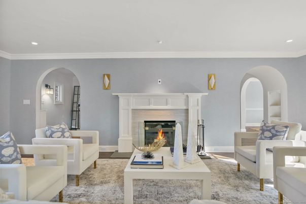 Fireplace, Interior, Living room, Recessed Lighting