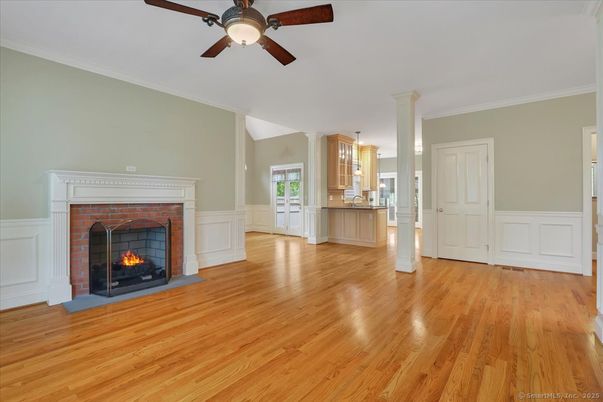 Empty room, Fireplace, Interior, Wood Texture Flooring