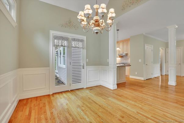 Chandelier, Interior, Wood Texture Flooring
