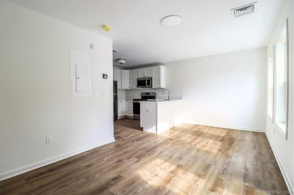 Interior, Kitchen, Stainless Steel Appliances, Wood Texture Flooring