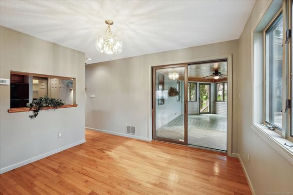 Chandelier, Empty room, Interior, Wood Texture Flooring