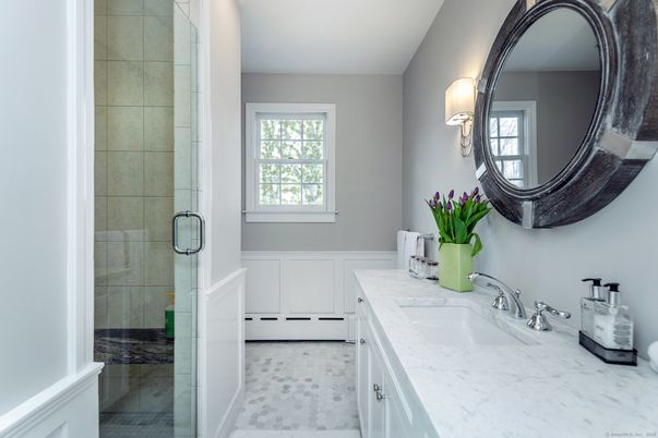 Bathroom, Dual Sink Vanities, Glass Shower, Interior
