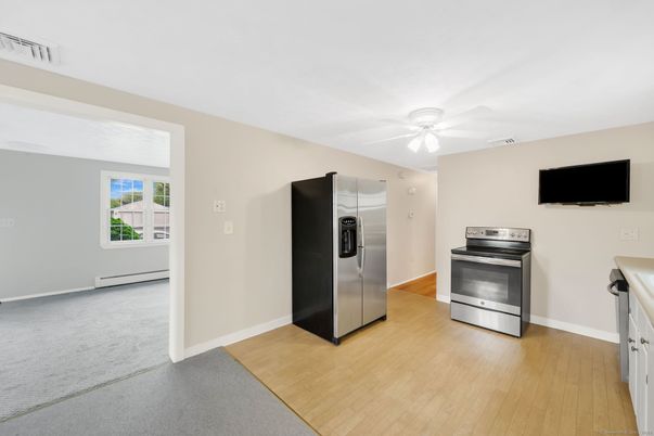 Interior, Kitchen, Stainless Steel Appliances, Wood Texture Flooring
