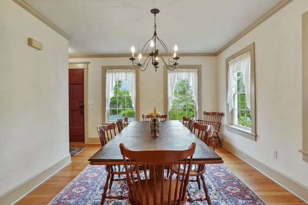 Chandelier, Dining room, Interior, Wood Texture Flooring