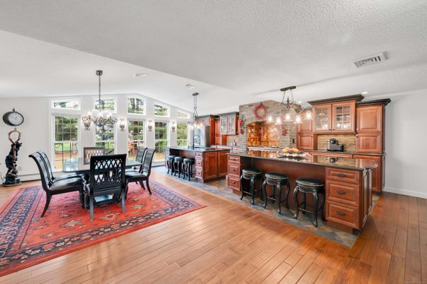 Chandelier, Dining room, Interior, Kitchen, Pendant Lights, Wood Texture Flooring