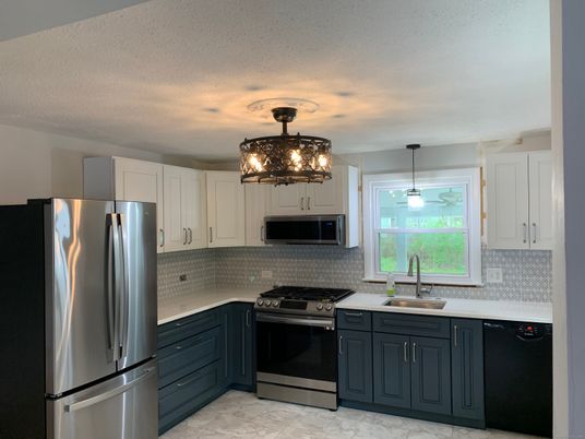 Interior, Kitchen, Marble, Pendant Lights, Stainless Steel Appliances