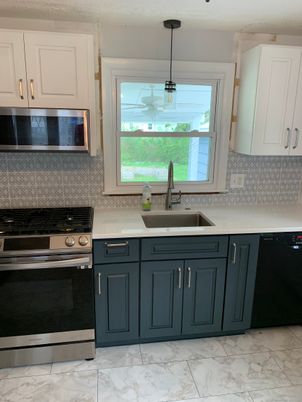 Interior, Kitchen, Marble, Pendant Lights, Stainless Steel Appliances