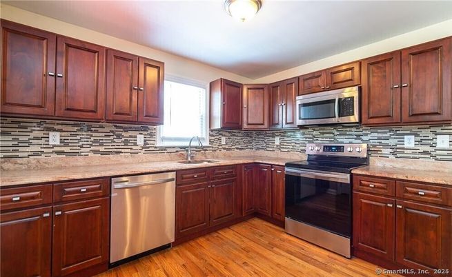 Interior, Kitchen, Stainless Steel Appliances, Wood Texture Flooring
