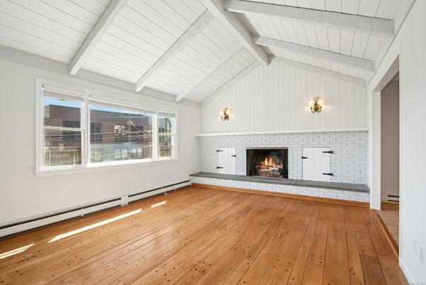 Empty room, Fireplace, Interior, Wood Texture Flooring