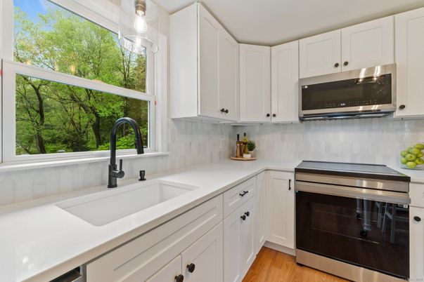 Interior, Kitchen, Stainless Steel Appliances, Wood Texture Flooring