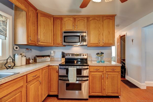 Interior, Kitchen, Stainless Steel Appliances, Wood Texture Flooring