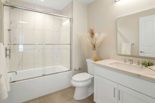 Bathroom, Glass Shower, Interior, Marble Walls, Recessed Lighting