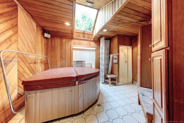 Hot Tub, Interior, Recessed Lighting, Wooden Ceilings, Wooden Walls